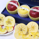 長野産チャンピオンふじ【特秀品】2玉 ・岩手産いわて純情プレミアム冬恋【特秀品】1玉化粧箱入