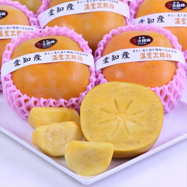 愛知産温室次郎柿【秀品】9玉化粧箱入