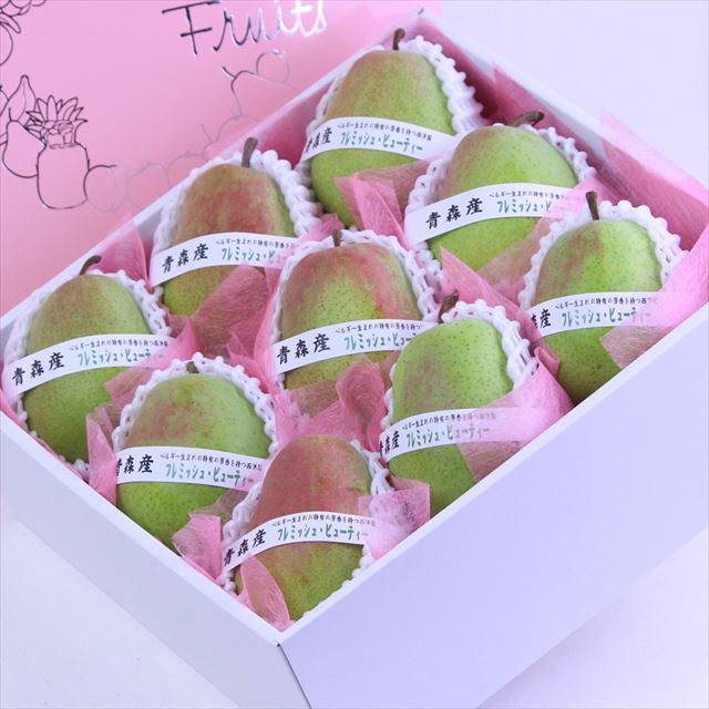 青森産フレミッシュ・ビューティー【秀品】9玉化粧箱入