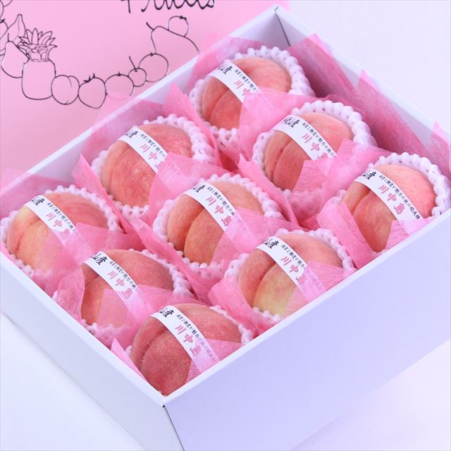 和歌山産川中島白桃【秀品】9玉化粧箱入